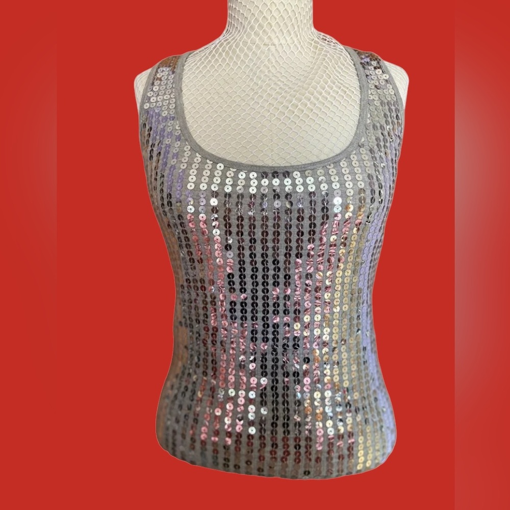 Instant Romance Sequin Tank Top Size M - Picture 2 of 6